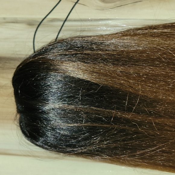 Drawstring Ombre Light Black to Golden Brown Ponytail NWT - Picture 2 of 9